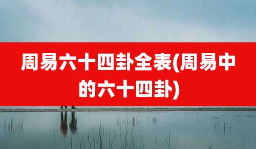 周易六十四卦全表(周易中的六十四卦)