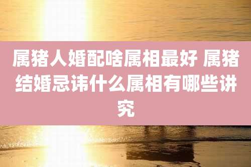 属猪人婚配啥属相最好 属猪结婚忌讳什么属相有哪些讲究