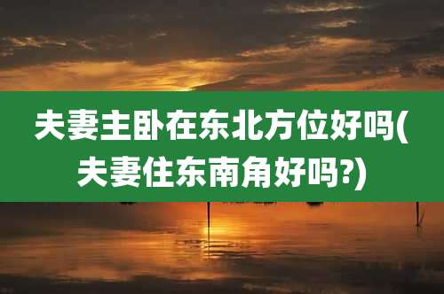 夫妻主卧在东北方位好吗(夫妻住东南角好吗?)