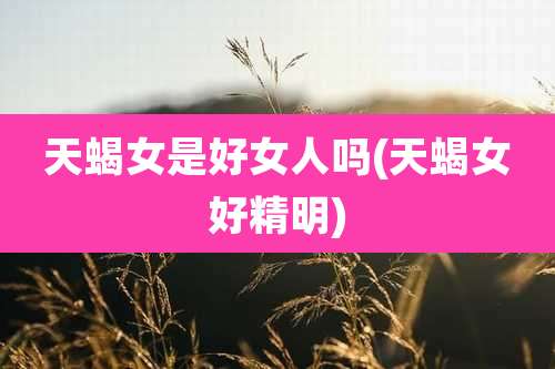 天蝎女是好女人吗(天蝎女好精明)