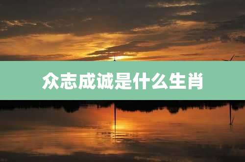 众志成诚是什么生肖