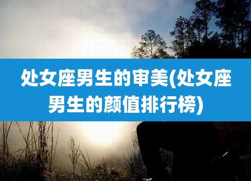 处女座男生的审美(处女座男生的颜值排行榜)