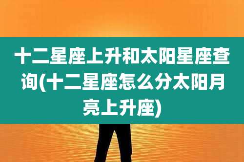 十二星座上升和太阳星座查询(十二星座怎么分太阳月亮上升座)