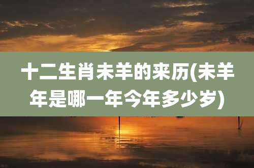 十二生肖未羊的来历(未羊年是哪一年今年多少岁)