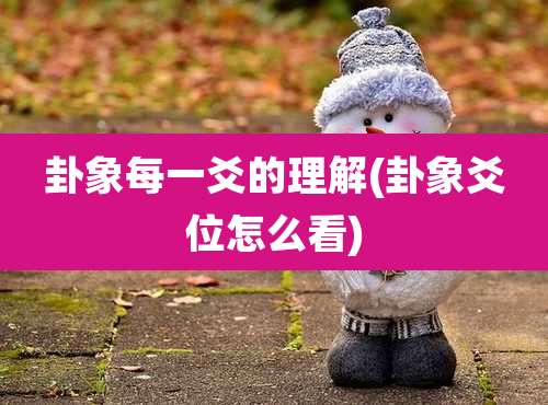 卦象每一爻的理解(卦象爻位怎么看)