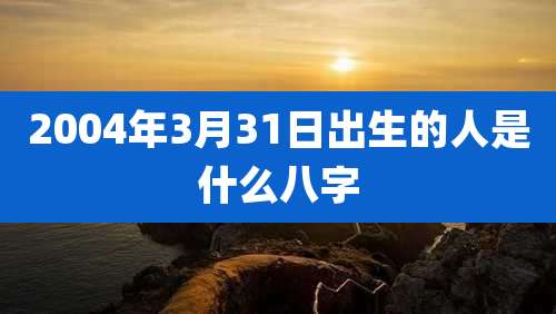 2004年3月31日出生的人是什么八字