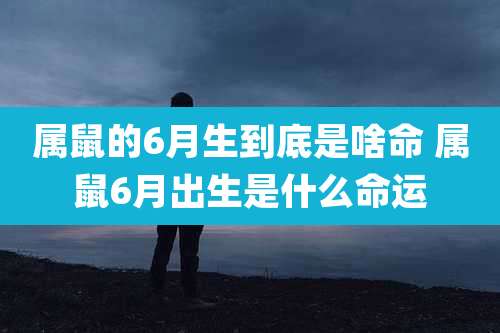 属鼠的6月生到底是啥命 属鼠6月出生是什么命运