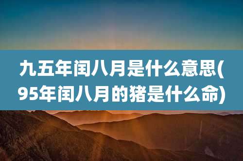 九五年闰八月是什么意思(95年闰八月的猪是什么命)