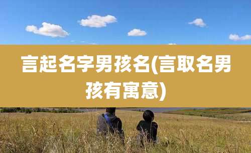 言起名字男孩名(言取名男孩有寓意)
