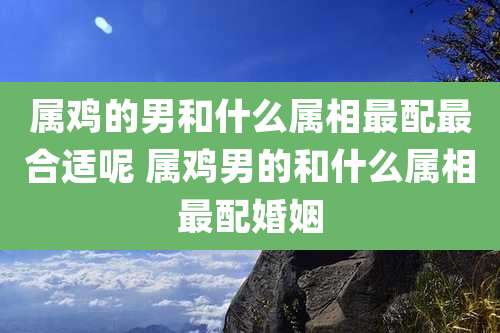 属鸡的男和什么属相最配最合适呢 属鸡男的和什么属相最配婚姻