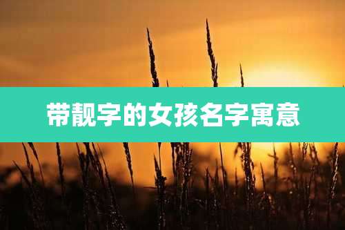 带靓字的女孩名字寓意