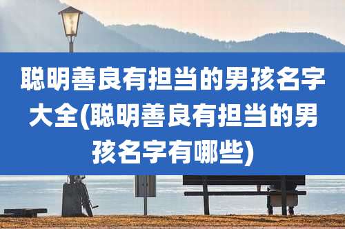 聪明善良有担当的男孩名字大全(聪明善良有担当的男孩名字有哪些)