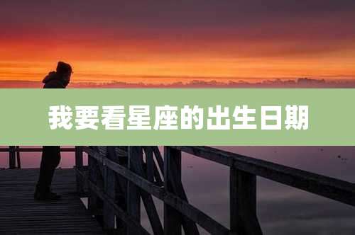我要看星座的出生日期