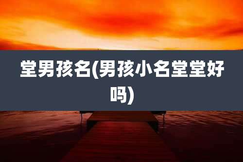 堂男孩名(男孩小名堂堂好吗)