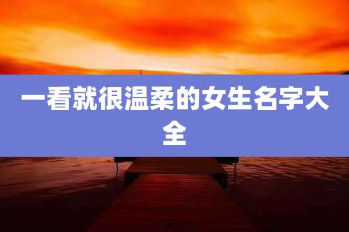 一看就很温柔的女生名字大全