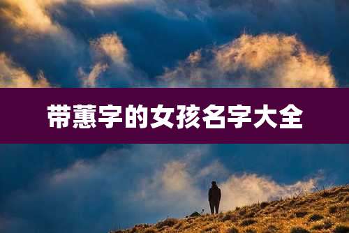 带蕙字的女孩名字大全