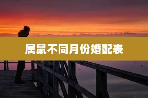 属鼠不同月份婚配表