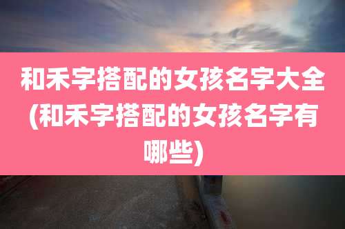 和禾字搭配的女孩名字大全(和禾字搭配的女孩名字有哪些)