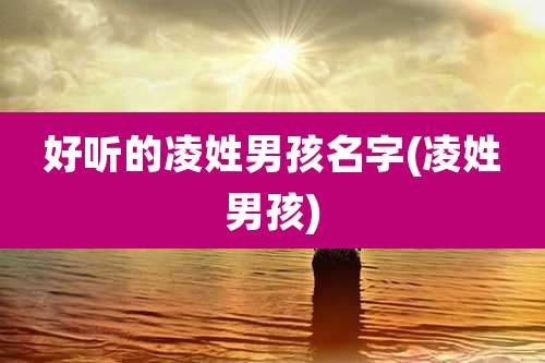 好听的凌姓男孩名字(凌姓男孩)