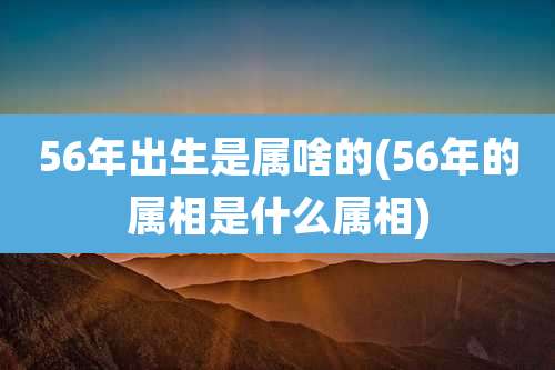 56年出生是属啥的(56年的属相是什么属相)