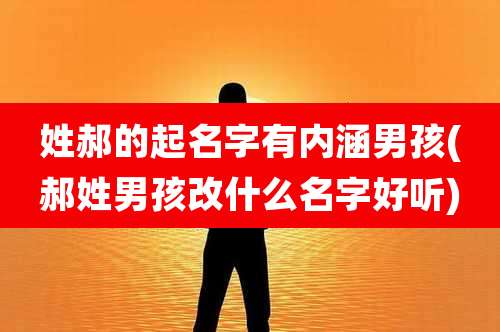 姓郝的起名字有内涵男孩(郝姓男孩改什么名字好听)