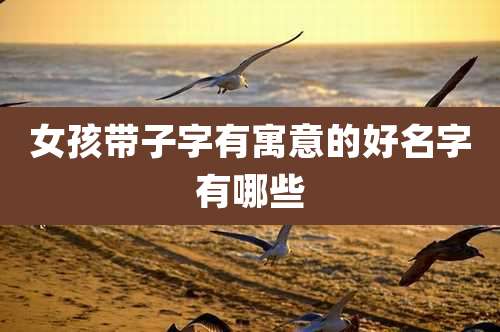 女孩带子字有寓意的好名字有哪些