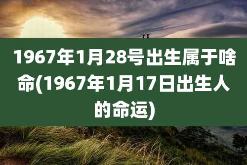 1967年1月28号出生属于啥命(1967年1月17日出生人的命运)