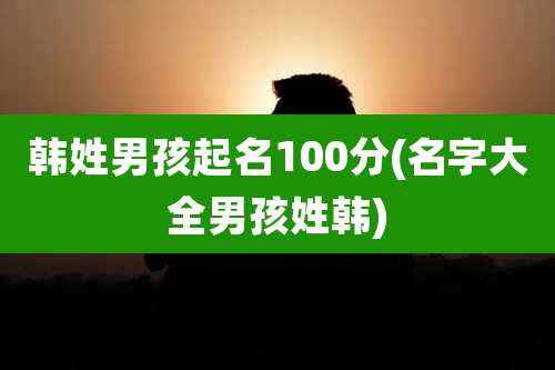 韩姓男孩起名100分(名字大全男孩姓韩)