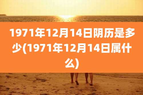 1971年12月14日阴历是多少(1971年12月14日属什么)