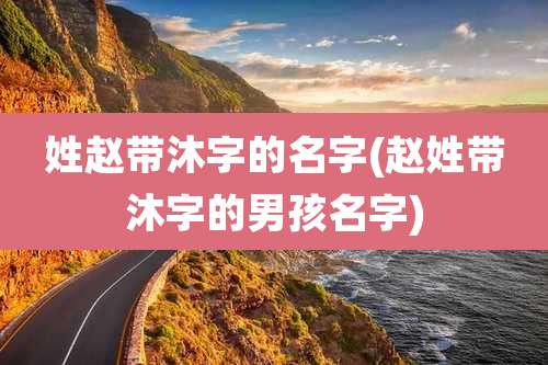 姓赵带沐字的名字(赵姓带沐字的男孩名字)