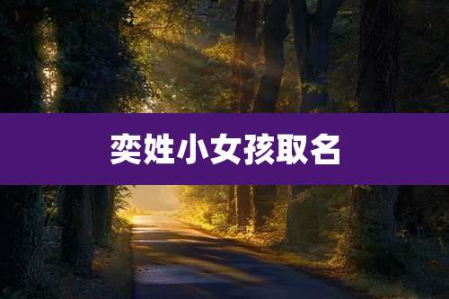 奕姓小女孩取名