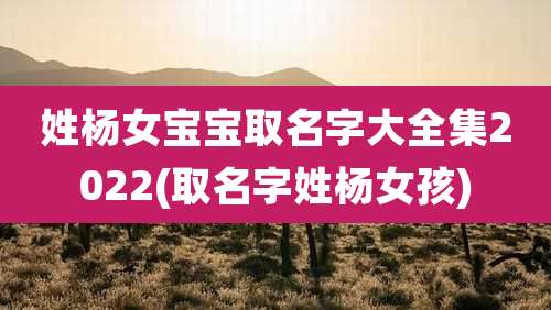 姓杨女宝宝取名字大全集2022(取名字姓杨女孩)