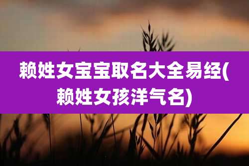 赖姓女宝宝取名大全易经(赖姓女孩洋气名)