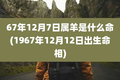 67年12月7日属羊是什么命(1967年12月12日出生命相)
