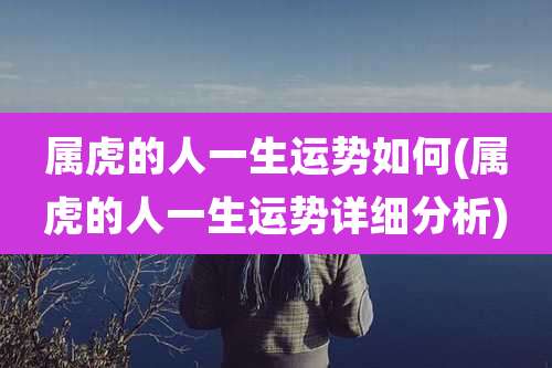 属虎的人一生运势如何(属虎的人一生运势详细分析)