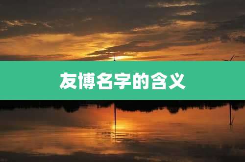 友博名字的含义