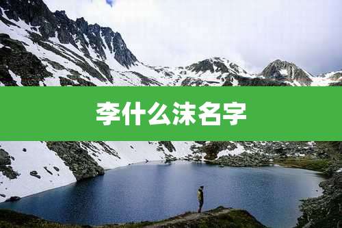 李什么沫名字