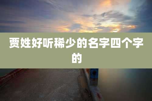 贾姓好听稀少的名字四个字的