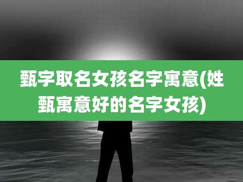 甄字取名女孩名字寓意(姓甄寓意好的名字女孩)