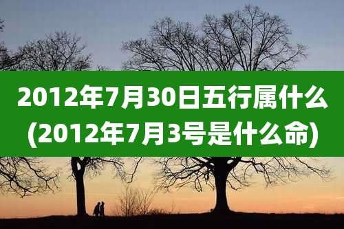 2012年7月30日五行属什么(2012年7月3号是什么命)