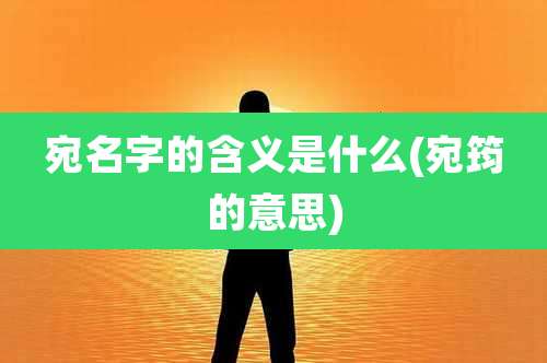 宛名字的含义是什么(宛筠的意思)