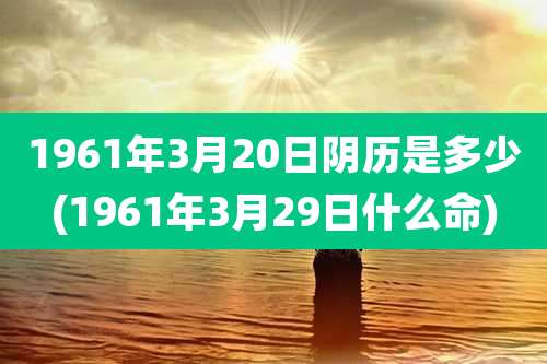 1961年3月20日阴历是多少(1961年3月29日什么命)