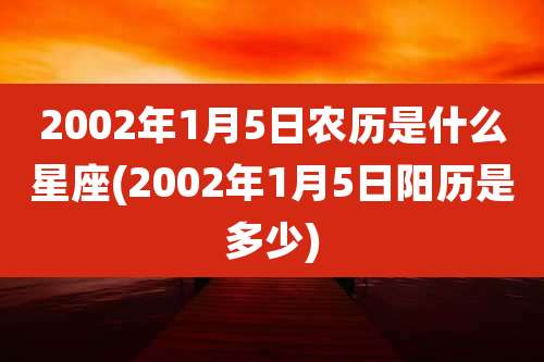 2002年1月5日农历是什么星座(2002年1月5日阳历是多少)