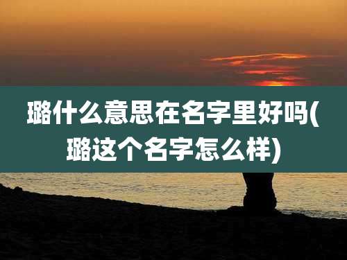 璐什么意思在名字里好吗(璐这个名字怎么样)