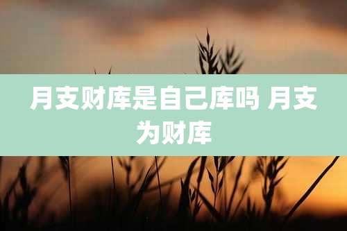 月支财库是自己库吗 月支为财库