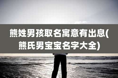 熊姓男孩取名寓意有出息(熊氏男宝宝名字大全)