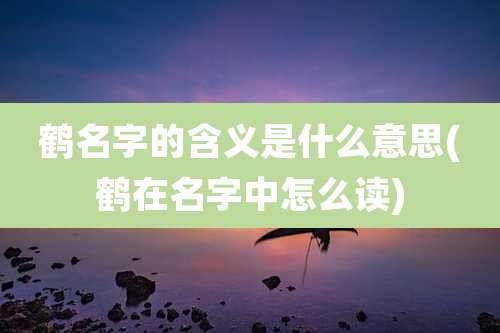 鹤名字的含义是什么意思(鹤在名字中怎么读)