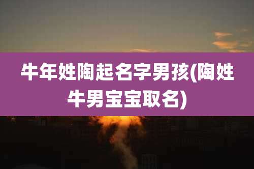 牛年姓陶起名字男孩(陶姓牛男宝宝取名)