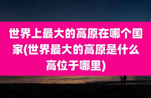 世界上最大的高原在哪个国家(世界最大的高原是什么高位于哪里)