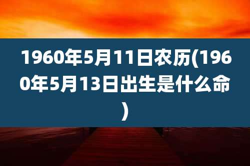 1960年5月11日农历(1960年5月13日出生是什么命)